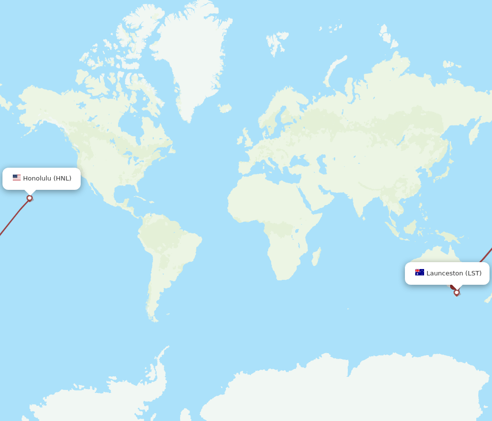 HNL-LST flight routes