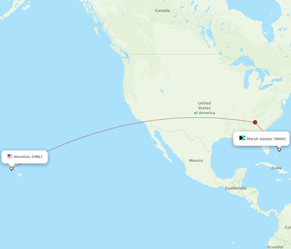 HNL to MHH flights and routes map