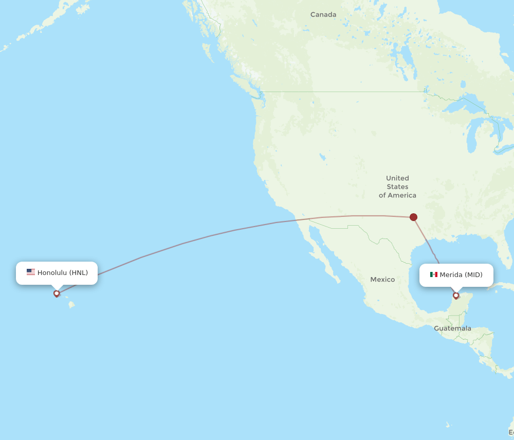 HNL to MID flights and routes map