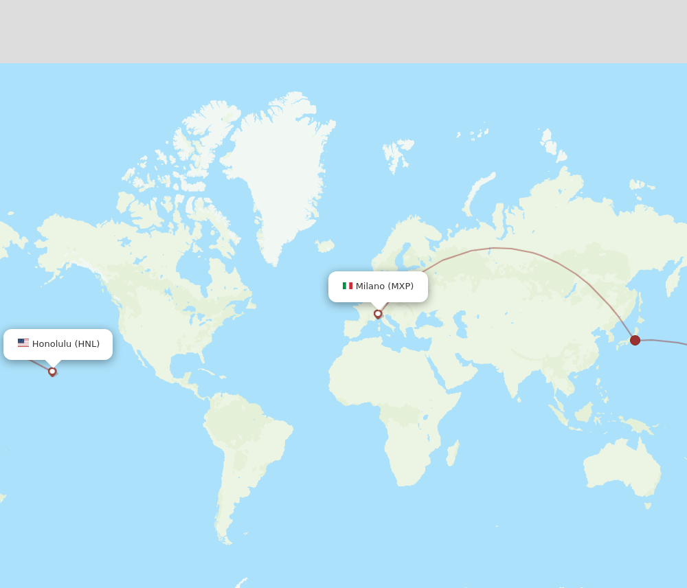HNL-MXP flight routes