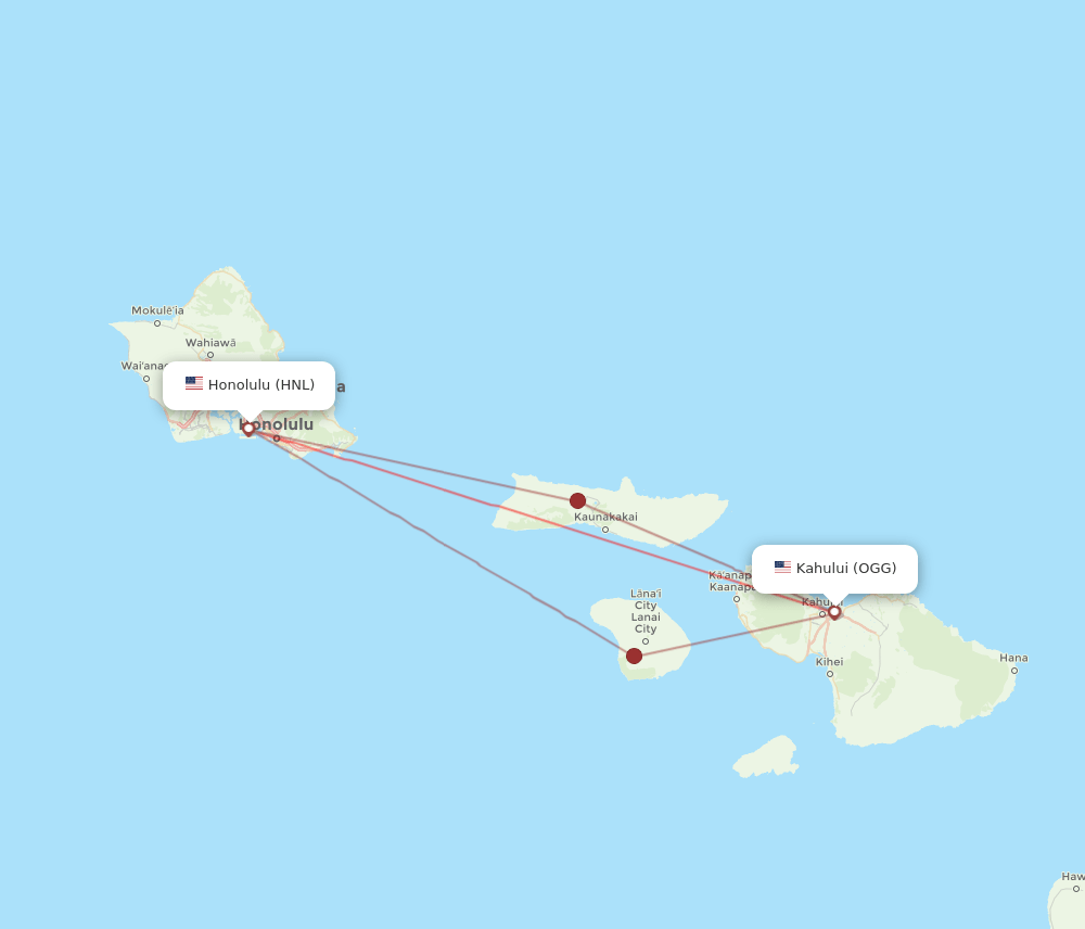 HNL-OGG flight routes