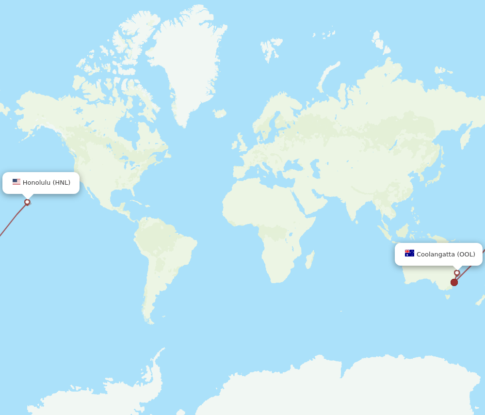 HNL to OOL flights and routes map