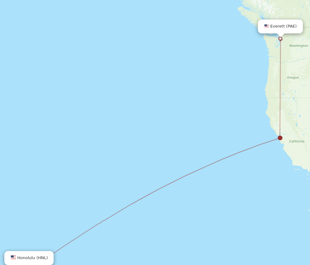 HNL-PAE flight routes