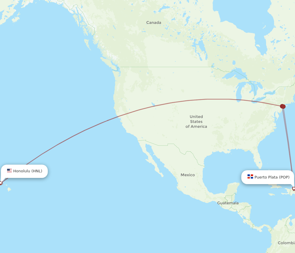 HNL-POP flight routes
