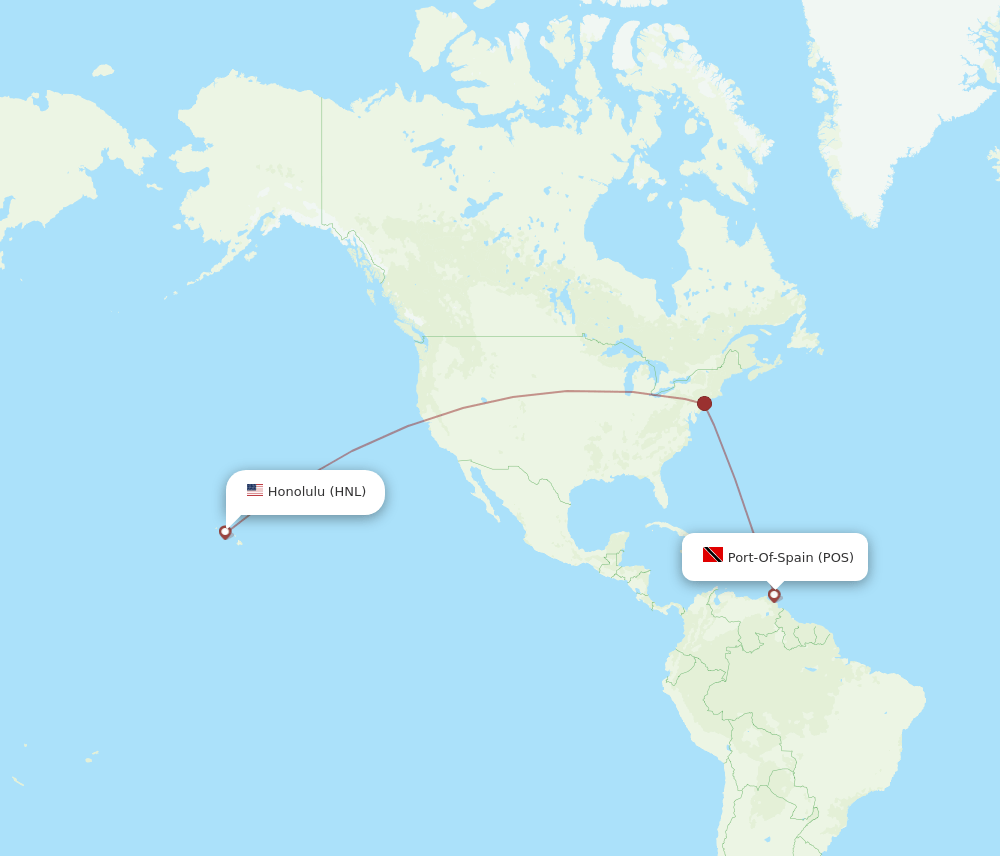 HNL-POS flight routes