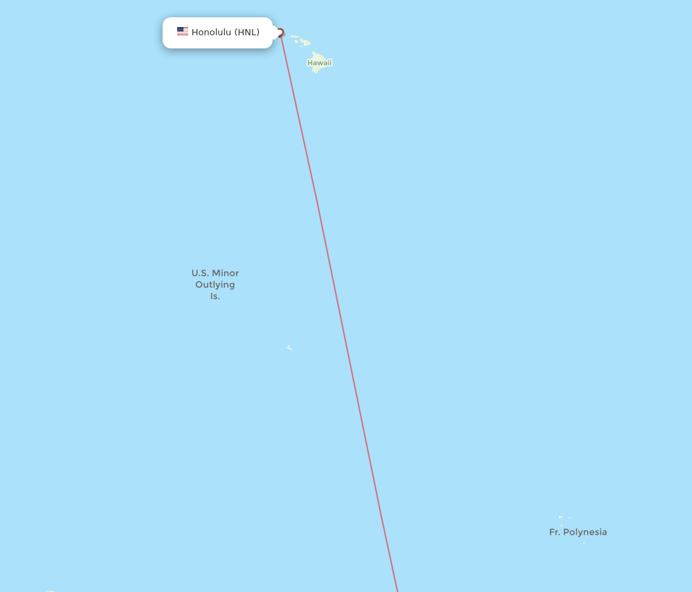 HNL to PPT flights and routes map