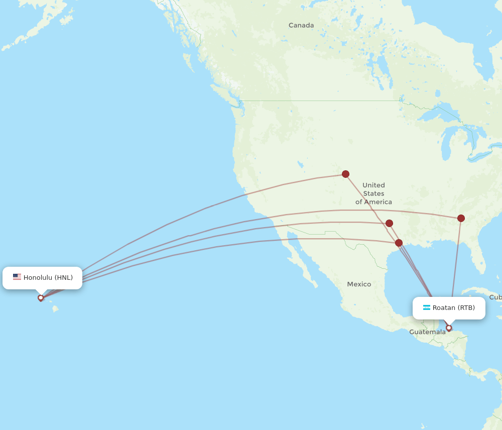 HNL to RTB flights and routes map