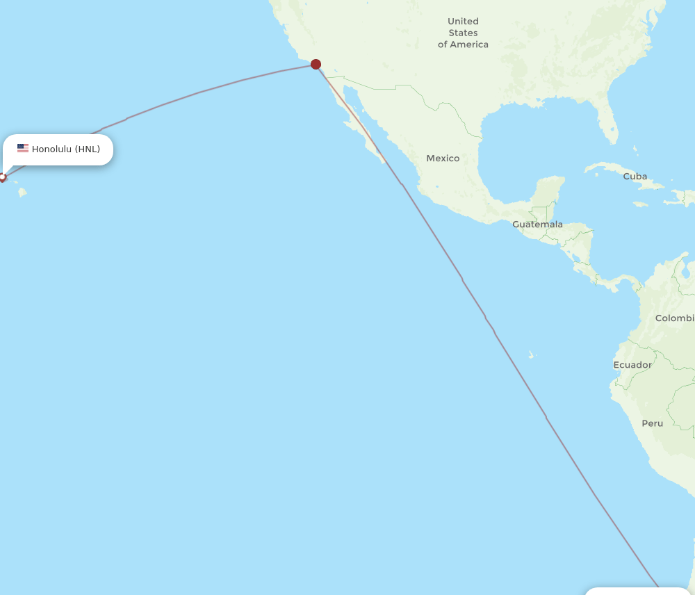HNL-SCL flight routes