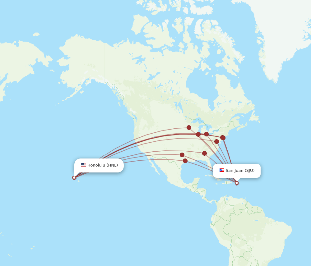 HNL-SJU flight routes
