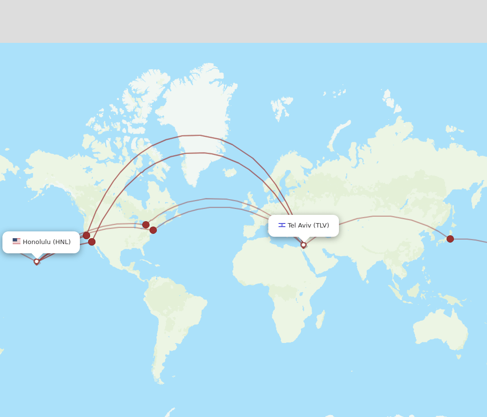 HNL-TLV flight routes