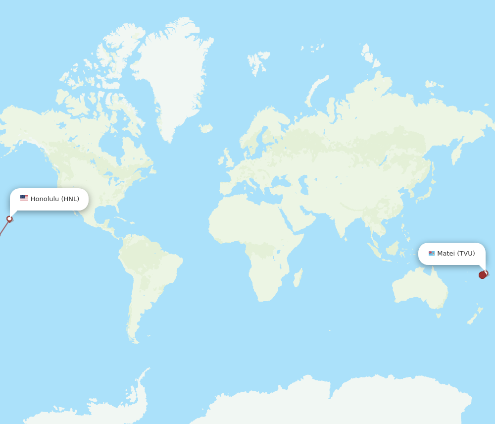 HNL-TVU flight routes