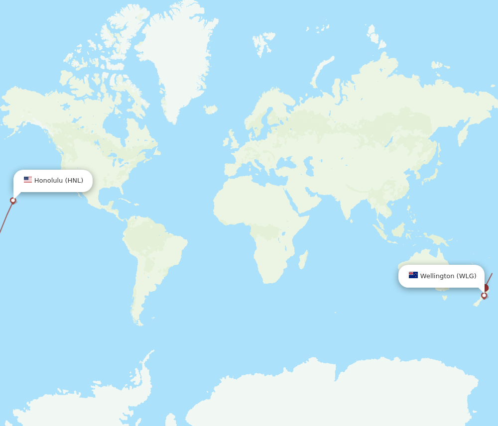 HNL-WLG flight routes