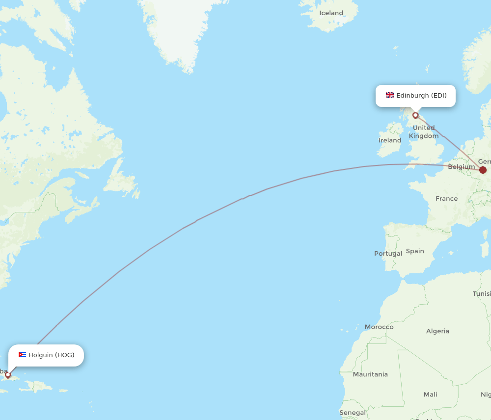 HOG-EDI flight routes