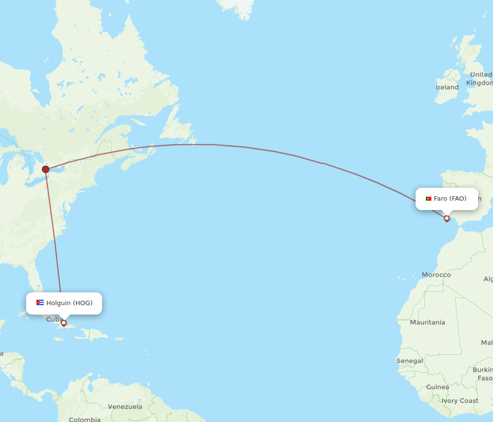 HOG-FAO flight routes