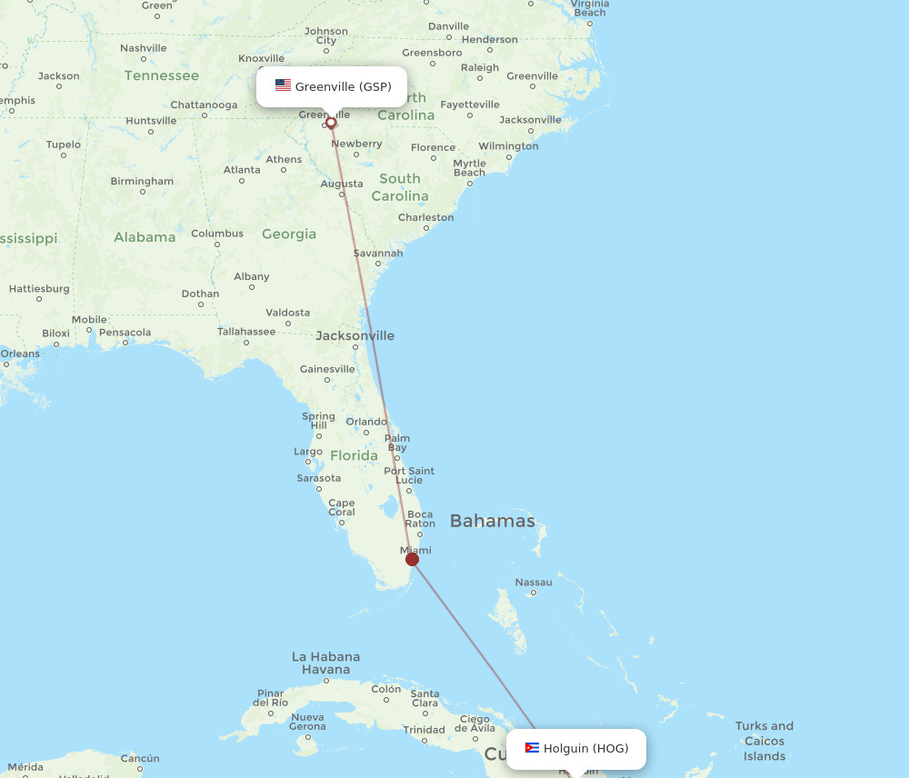 HOG-GSP flight routes
