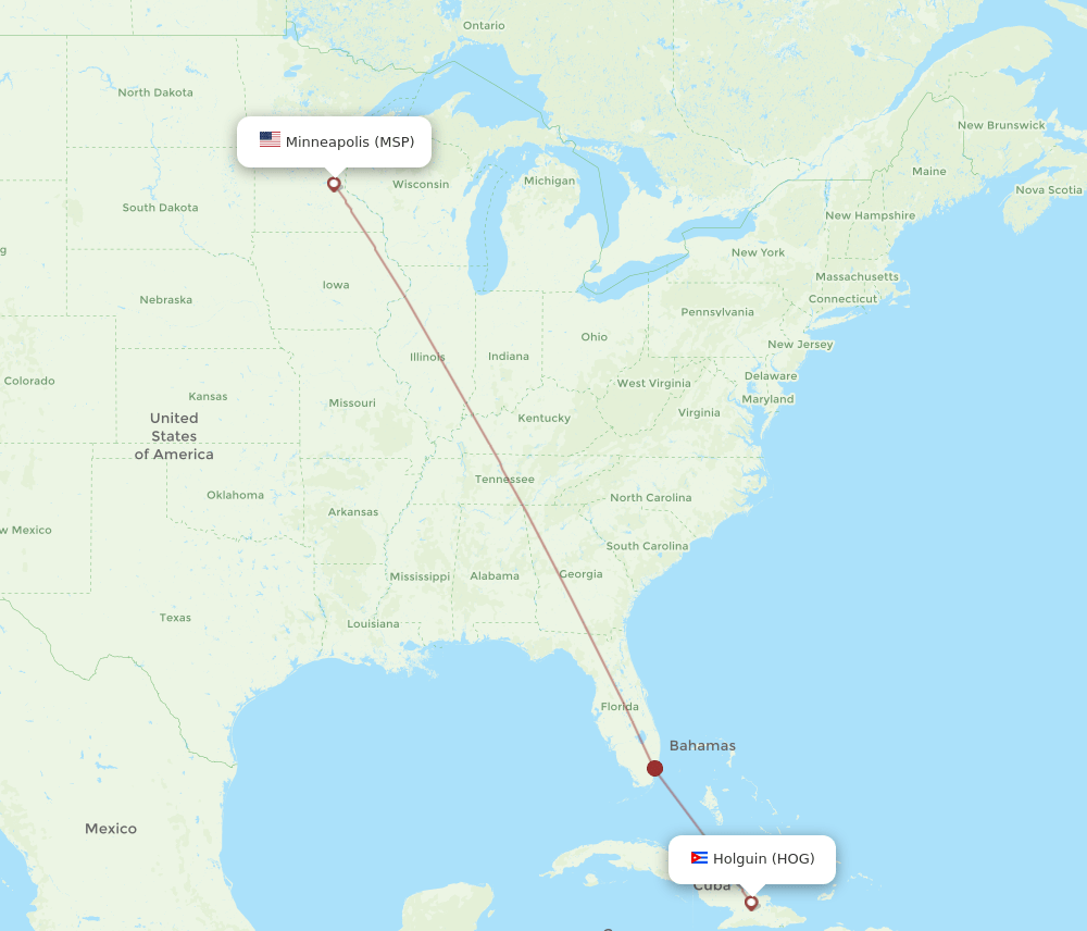HOG-MSP flight routes