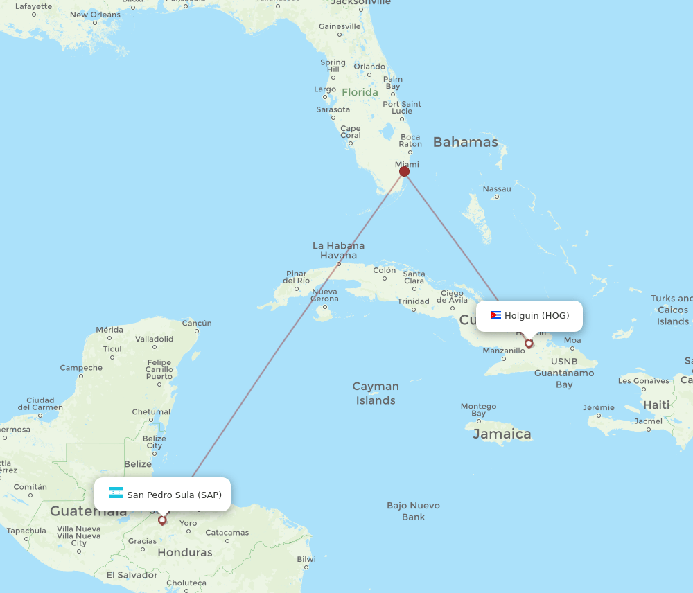 HOG-SAP flight routes