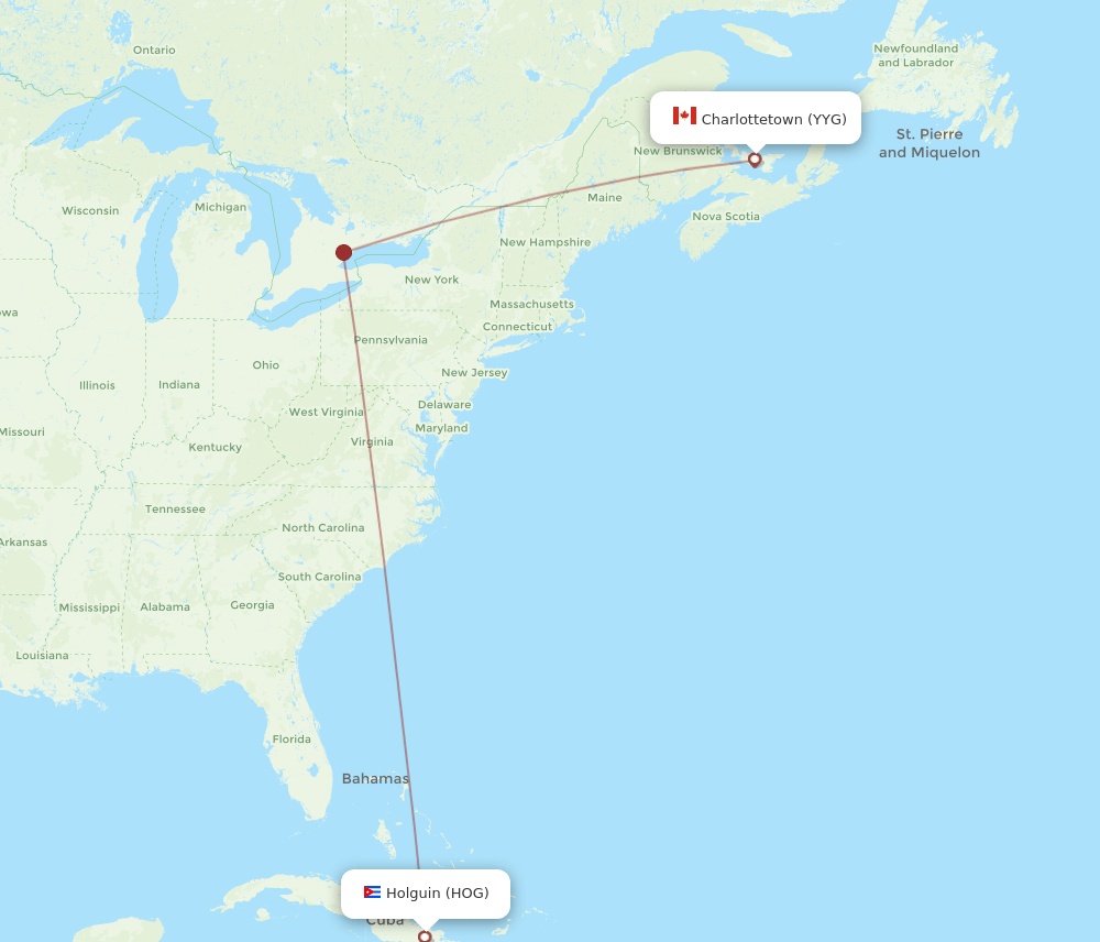 HOG-YYG flight routes