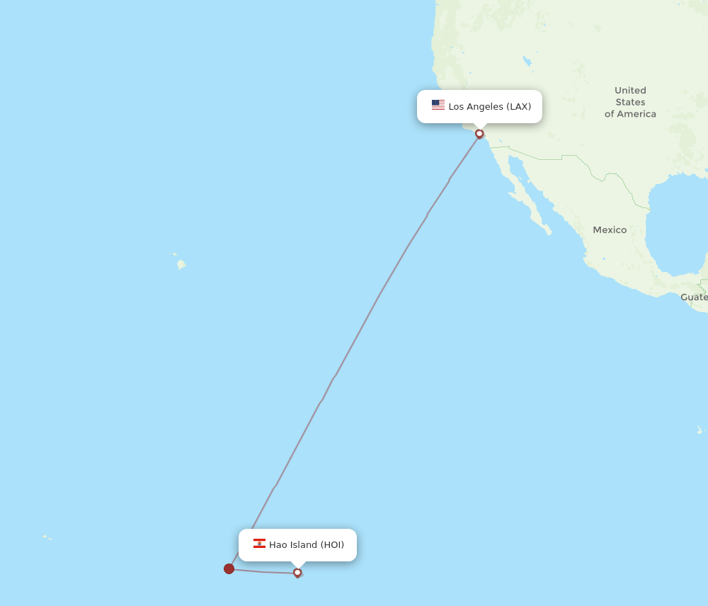 HOI-LAX flight routes