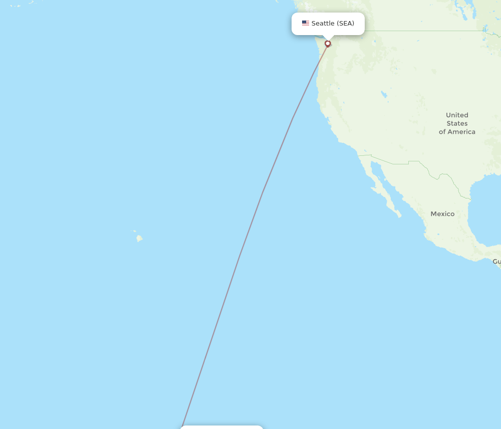 SEA to HOI flights and routes map