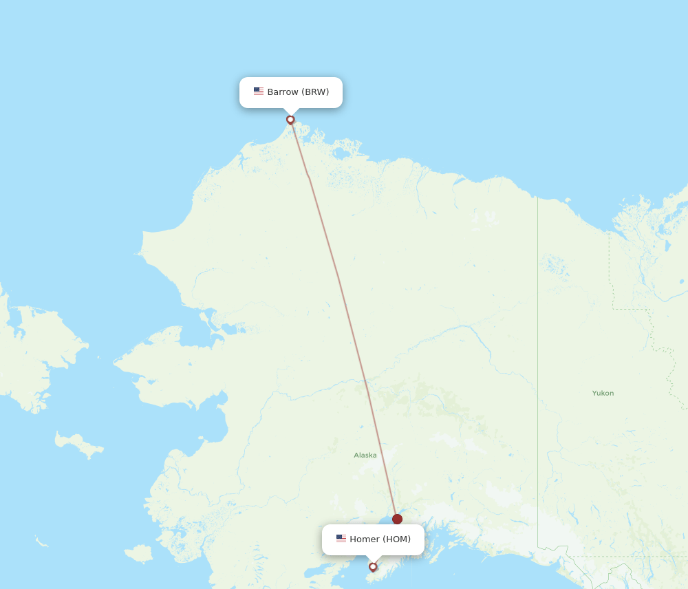 HOM-BRW flight routes