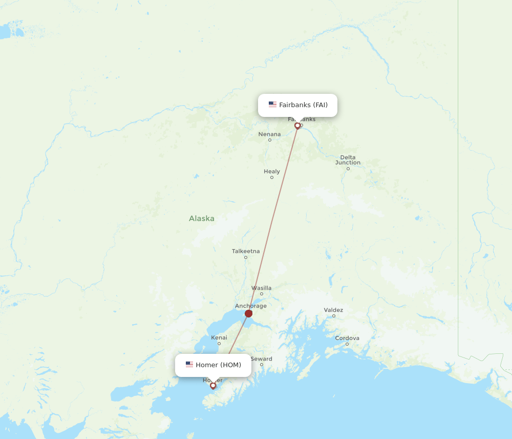 HOM-FAI flight routes