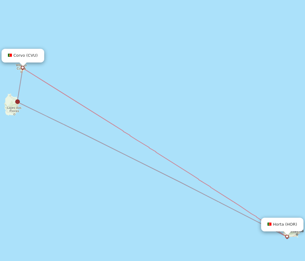 HOR to CVU flights and routes map