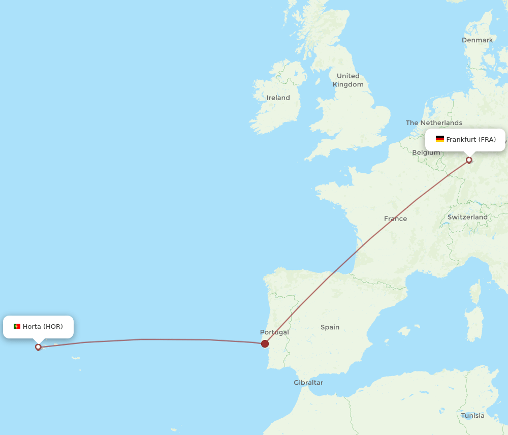 HOR-FRA flight routes