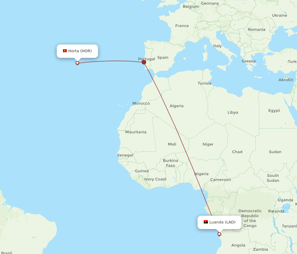 HOR-LAD flight routes