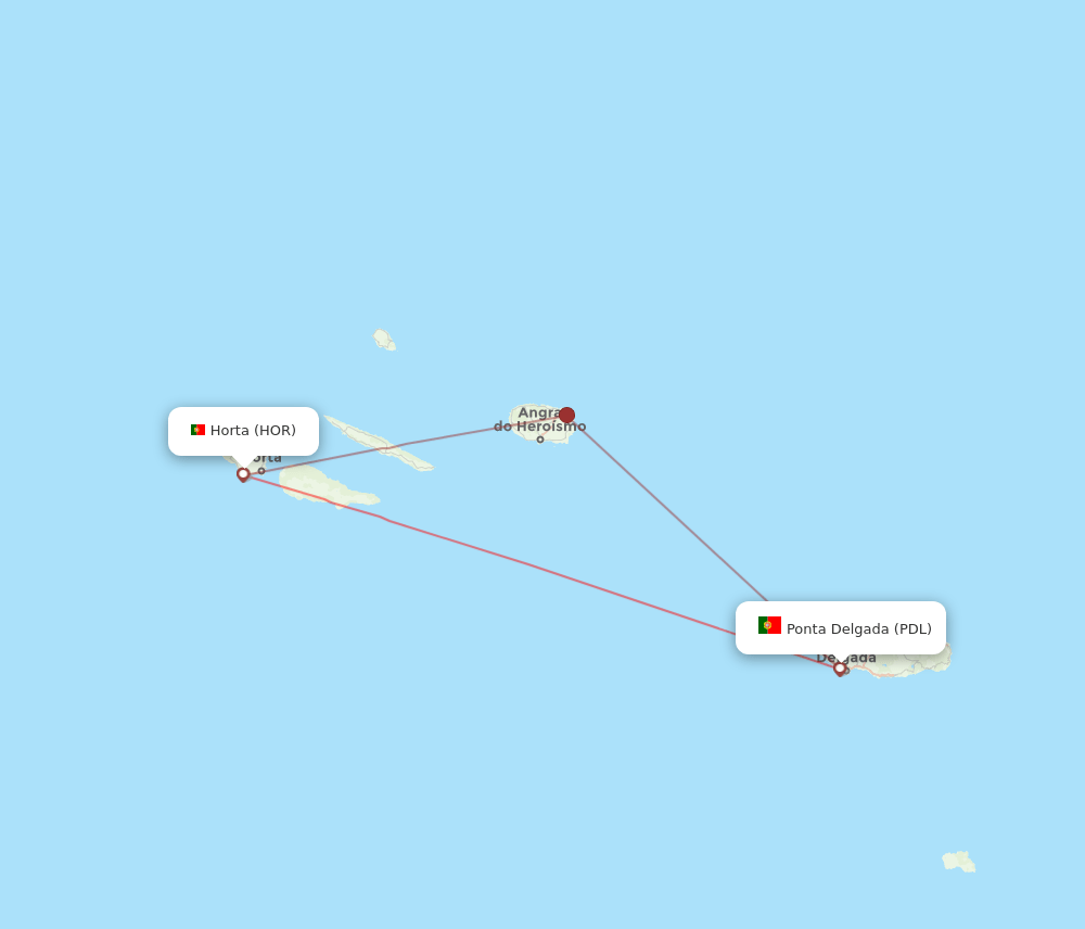 HOR-PDL flight routes