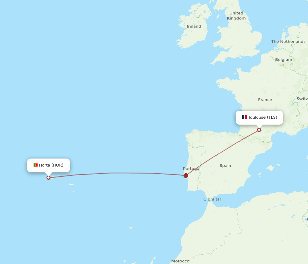 HOR to TLS flights and routes map