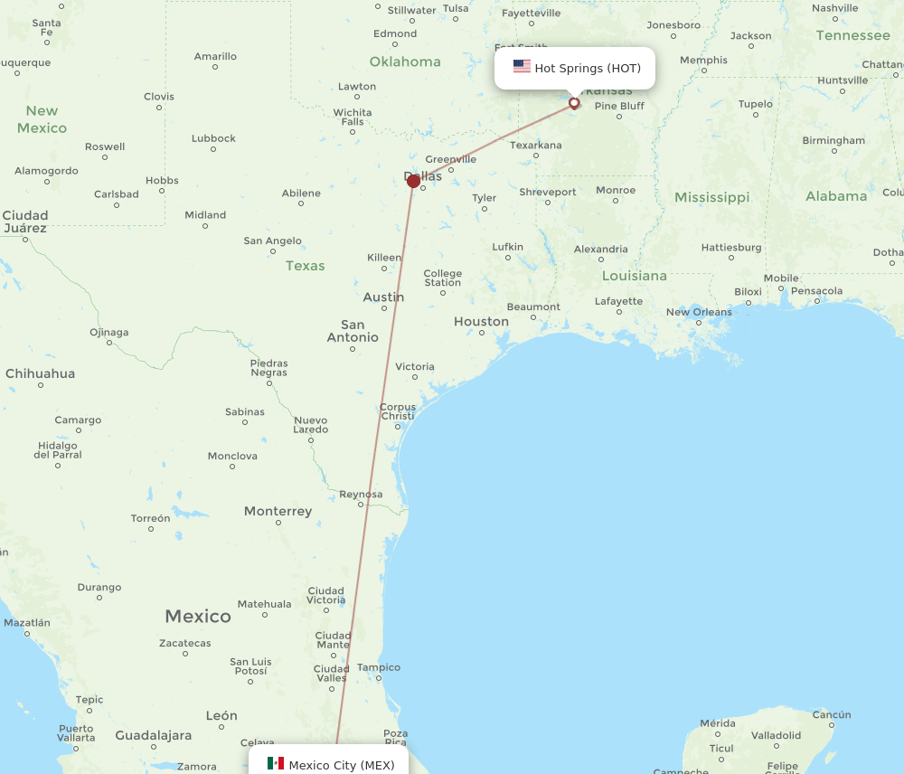 HOT-MEX flight routes