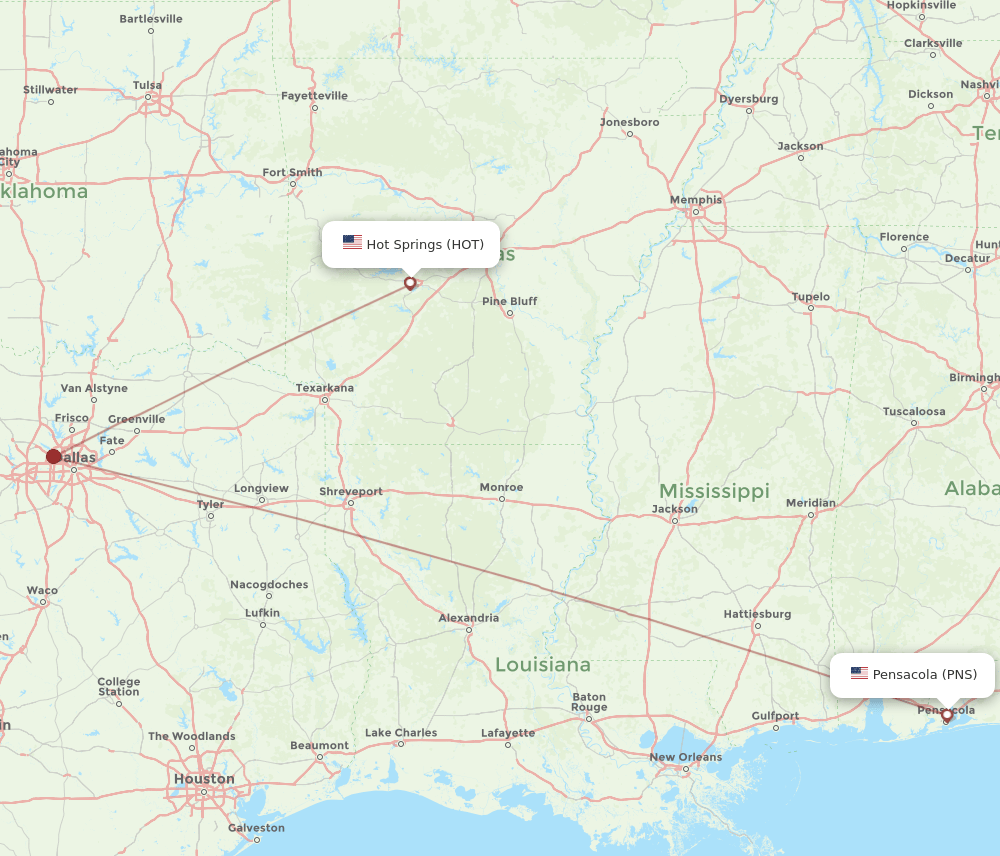 HOT-PNS flight routes