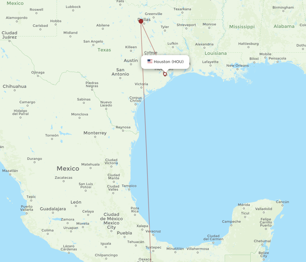 HOU to HUX flights and routes map