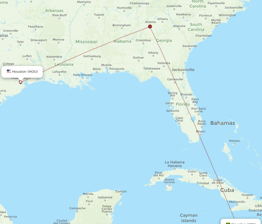 HOU-KIN flight routes