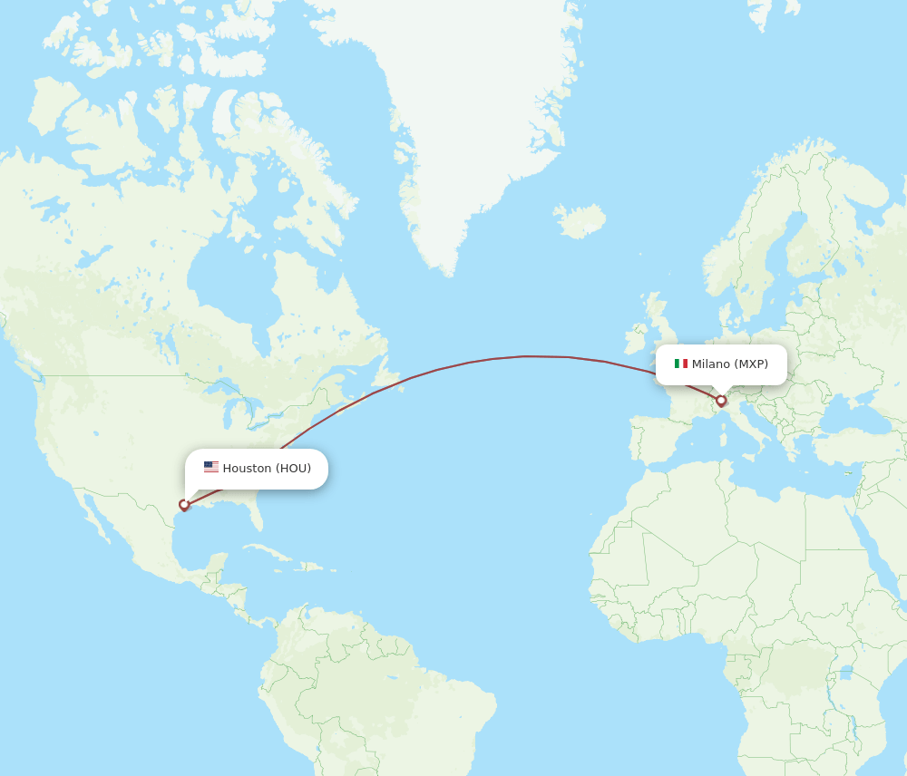 HOU-MXP flight routes