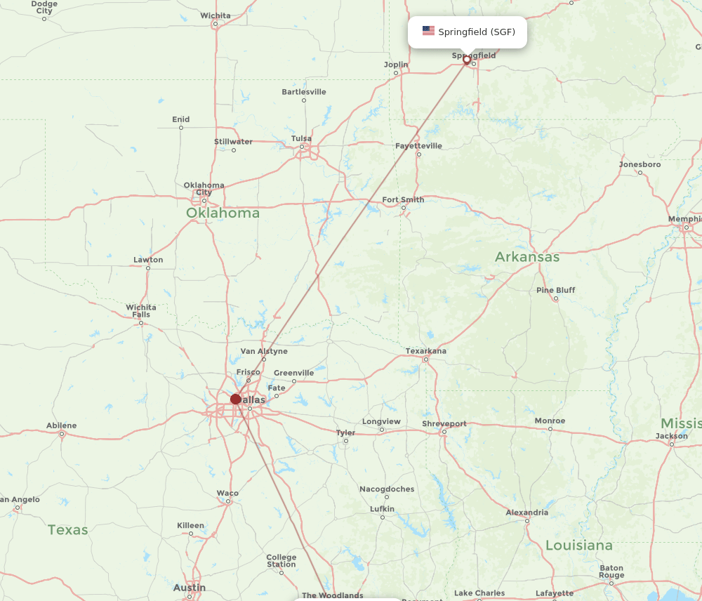 HOU-SGF flight routes
