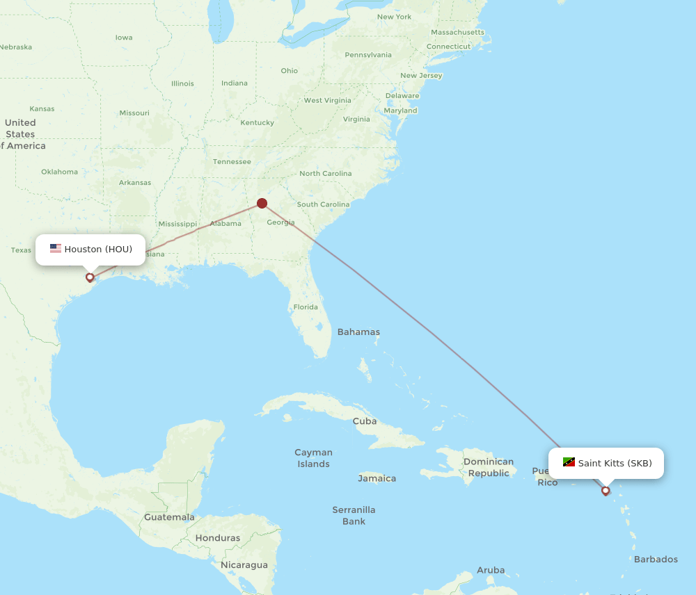 HOU-SKB flight routes