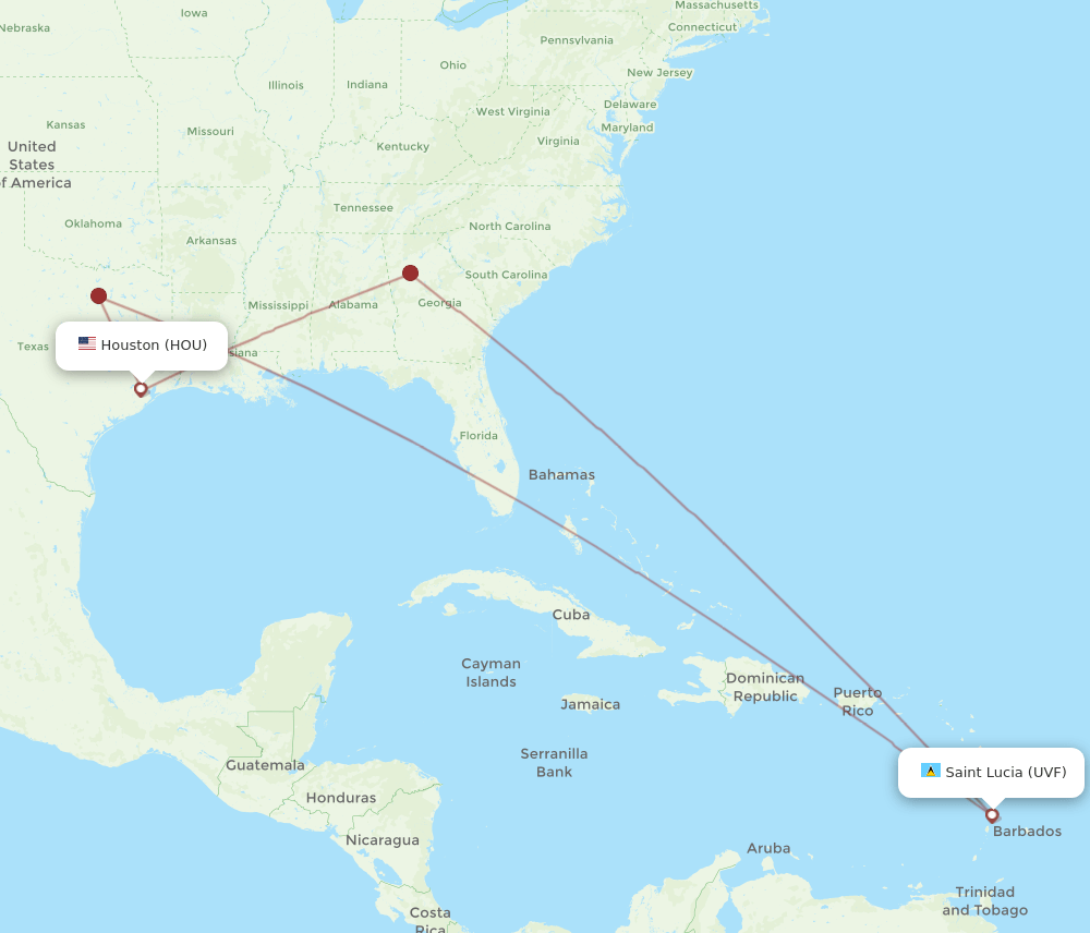 HOU-UVF flight routes