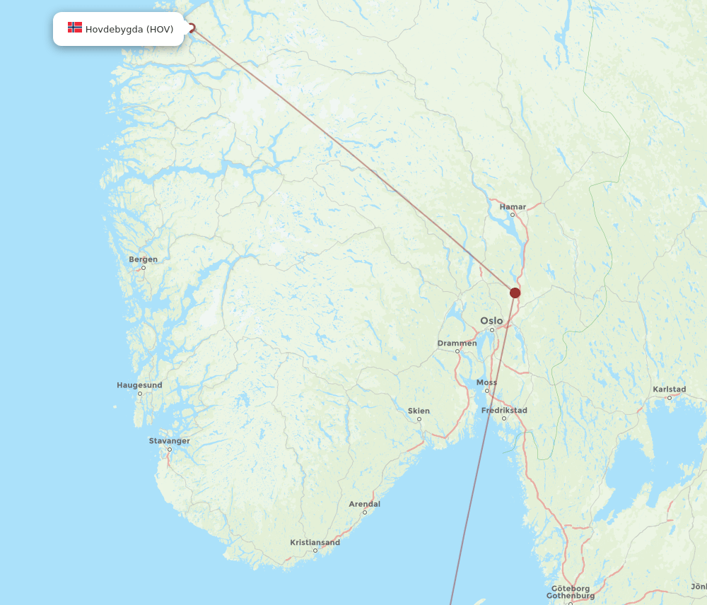 HOV-AAL flight routes