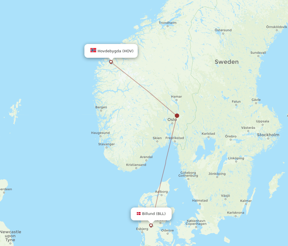 HOV-BLL flight routes