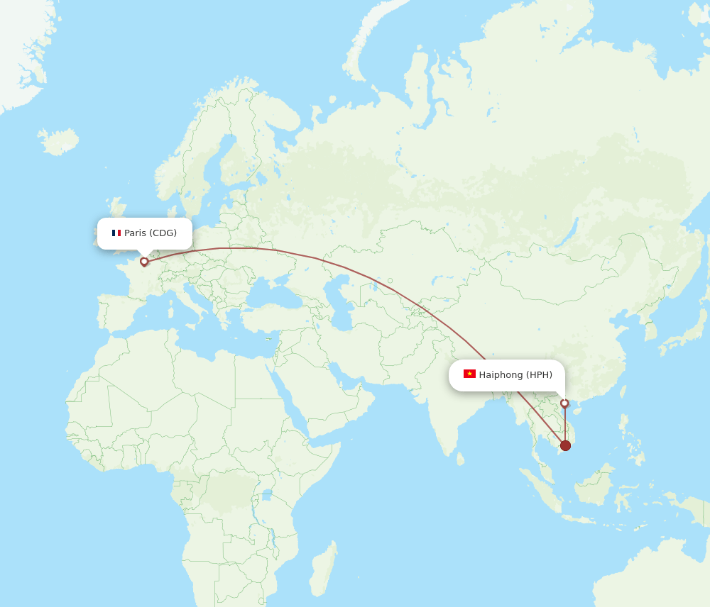 HPH-CDG flight routes