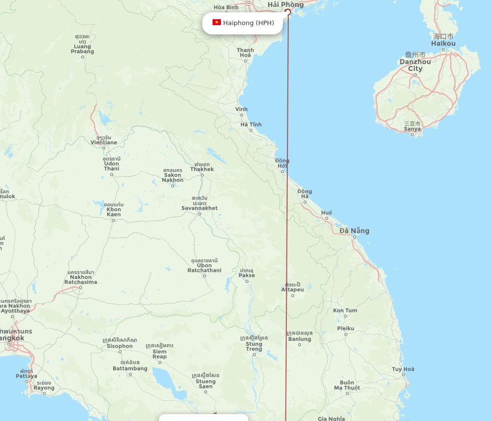 HPH-PNH flight routes