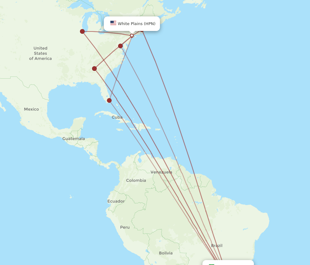 HPN-GRU flight routes