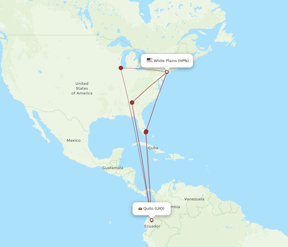 HPN-UIO flight routes