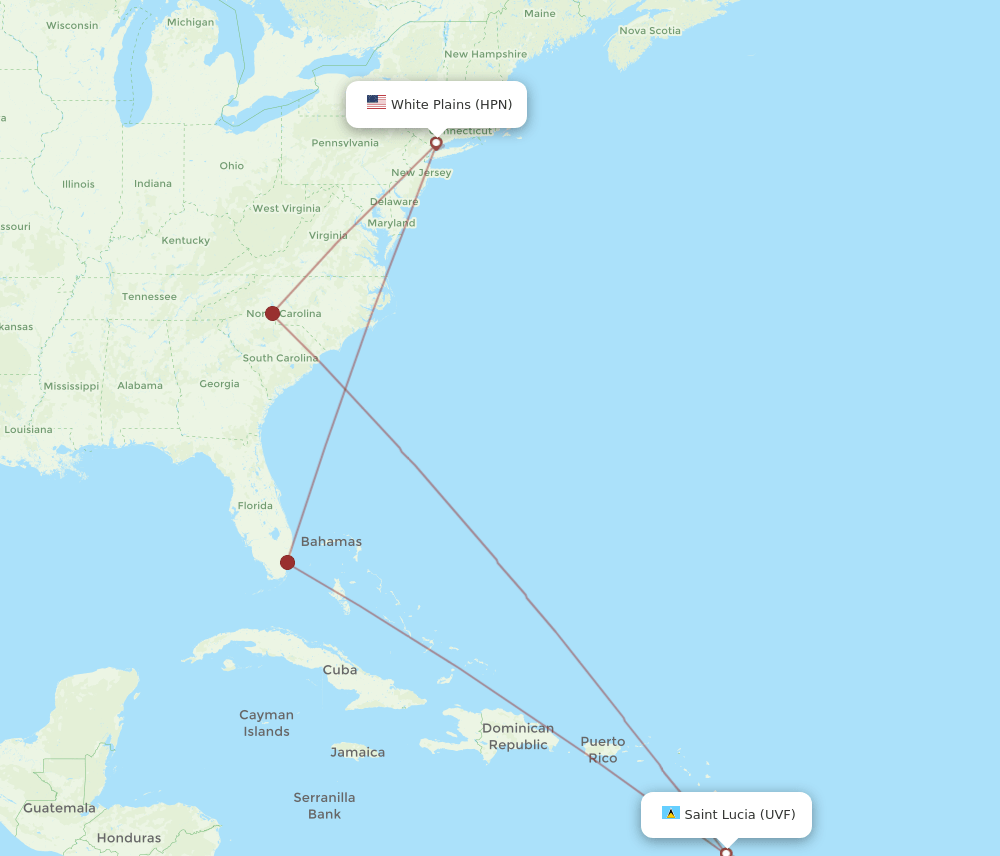 HPN-UVF flight routes