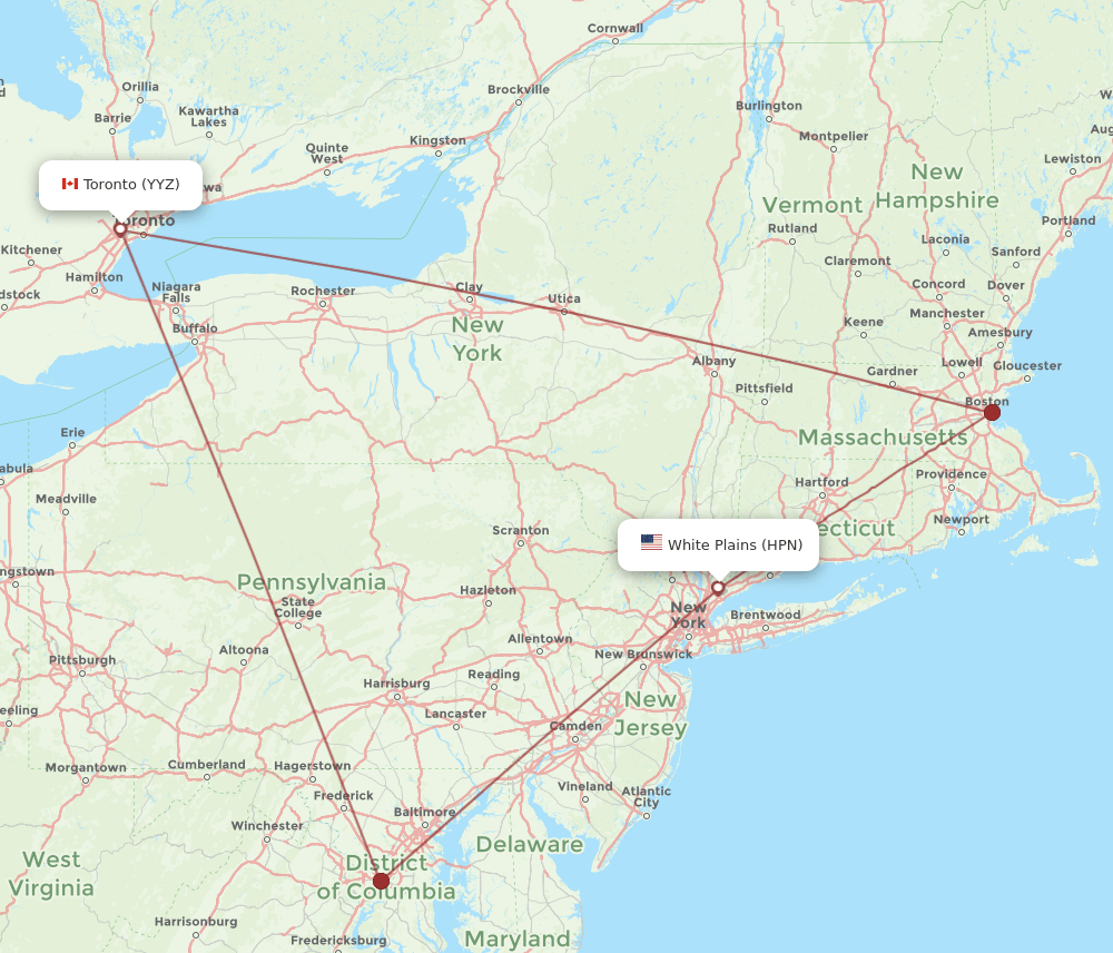 HPN-YYZ flight routes