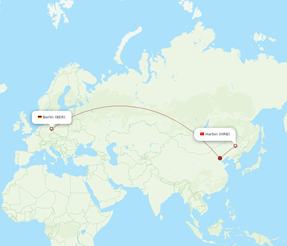 HRB-BER flight routes