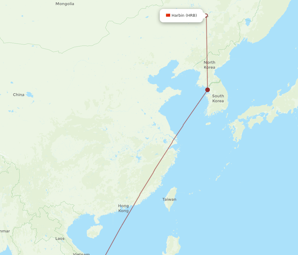 HRB-CXR flight routes
