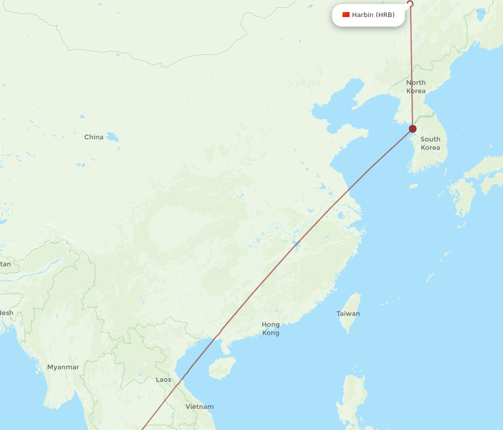HRB-HKT flight routes